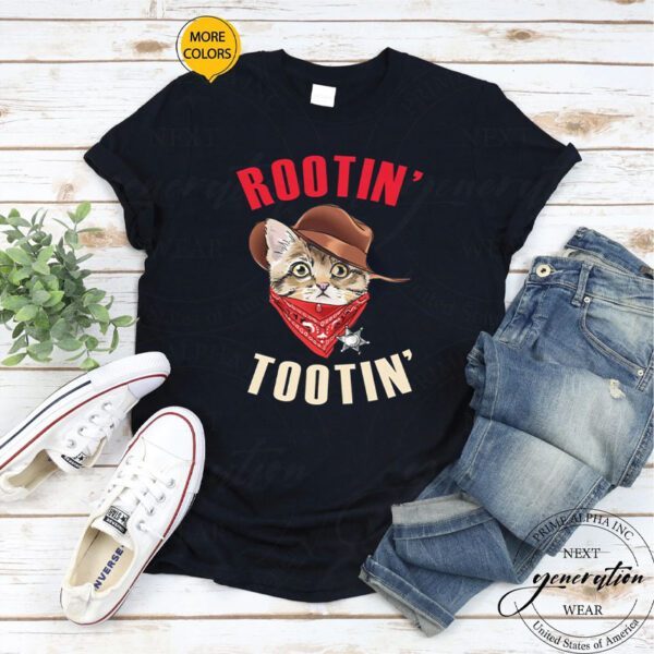 Rootin' Tootin' Cowboy Cat Meme T-Shirt