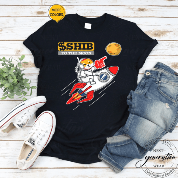 SHIB To The Moon Rocket Shiba Coin Shiba Inu Crypto Shirts