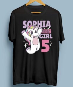 Sophia Birthday Girl 5 Unicorn T-Shirt