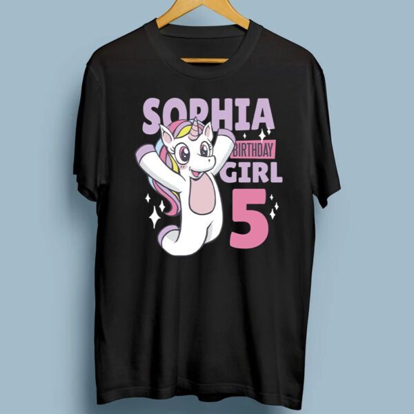 Sophia Birthday Girl 5 Unicorn T-Shirt