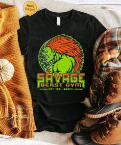 savage beast fighter video game gym tshirt