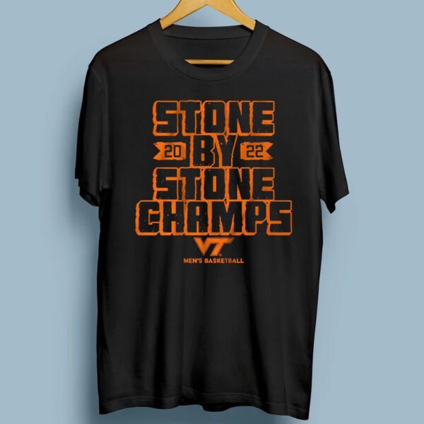 virginia tech basketball stone by stone champs shirt