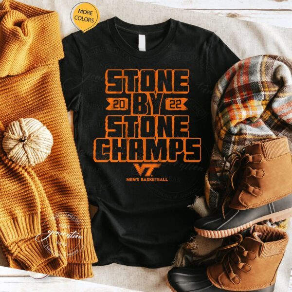 virginia tech basketball stone by stone champs tshirt