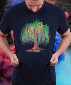 Mardi Gras Tree Beads New Orleans 2023 Watercolor Festival T-Shirt