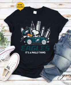 2023 Philadelphia Eagles Snoopy And Woodstock Drive Car It’s A Philly Thing Men’s TShirts