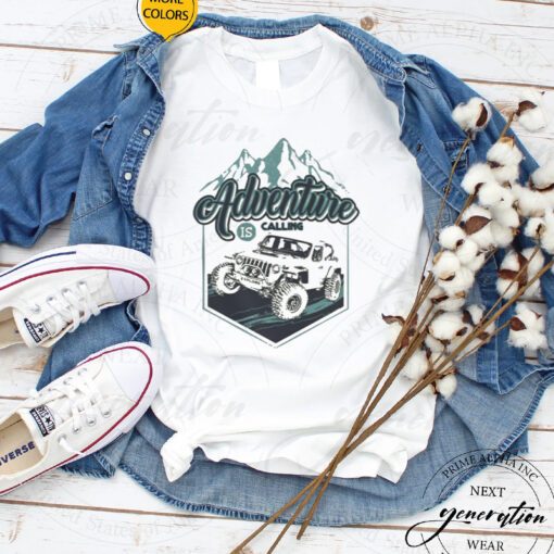 Adventure Is Calling Nice Jeep Peasant shirt