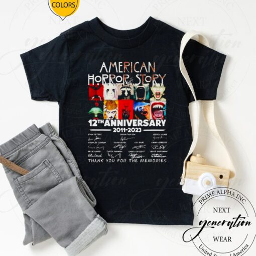 American Horror Story 12th Anniversary 2011-2023 Members Signature And Thank You For The Memories Shirt