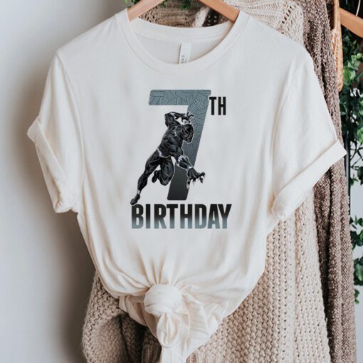 Black Panther Birthday - Action Pose 7th Birthday Shirt