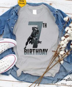 Black Panther Birthday - Action Pose 7th Birthday Shirts