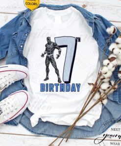 Black Panther Birthday T-Shirt Marvel 7th Birthday Tee Shirt