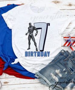 Black Panther Birthday T-Shirt Marvel 7th Birthday Tee Shirts