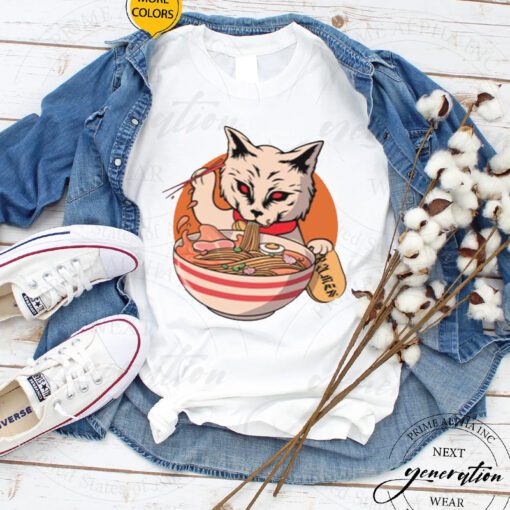 Cat Eating Spaghetti Animated tshirts