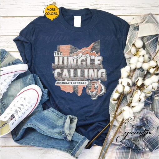 Cincinnati Bengals 2023 NFL Playoffs The Jungle is Calling Regional Franklin T-Shirts