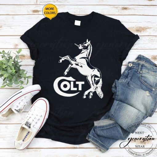 Colt Firearms Gun Horse Logo Funny Tee Shirt