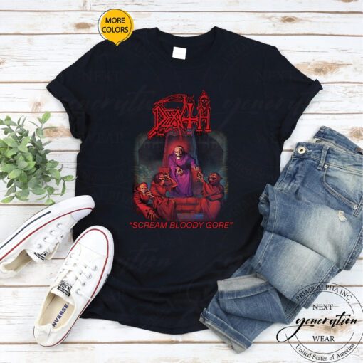 Death Scream Bloody Gore T-Shirt Rock Band Album Cover Shirt