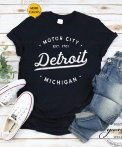 Detroit Lines T-Shirt Classic Retro Vintage Michigan Motor TShirts