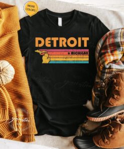 Detroit Lines T-Shirt Michigan City Retro Idea Tourist TeeShirt
