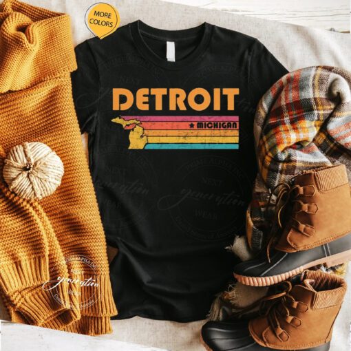 Detroit Lines T-Shirt Michigan City Retro Idea Tourist TeeShirt