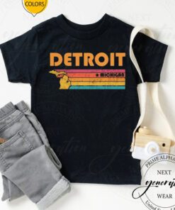 Detroit Lines T-Shirt Michigan City Retro Idea Tourist TeeShirts
