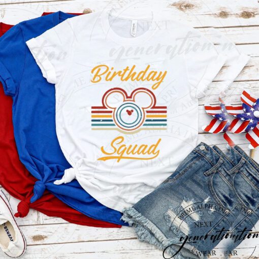 Disney Birthday Squad T-Shirt Birthday Party Couple Trip Shirts