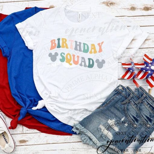 Disney Birthday Squad T-Shirt Minnie Birthday Disneyland TShirt