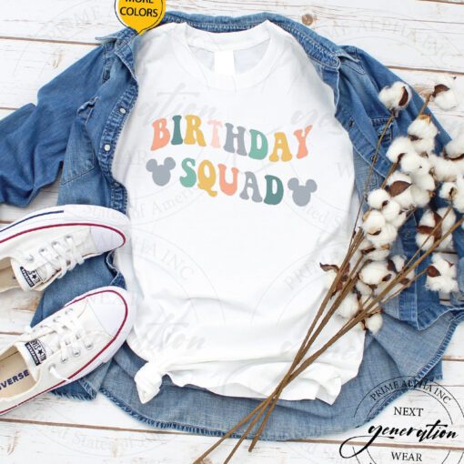 Disney Birthday Squad T-Shirt Minnie Birthday Disneyland TShirts