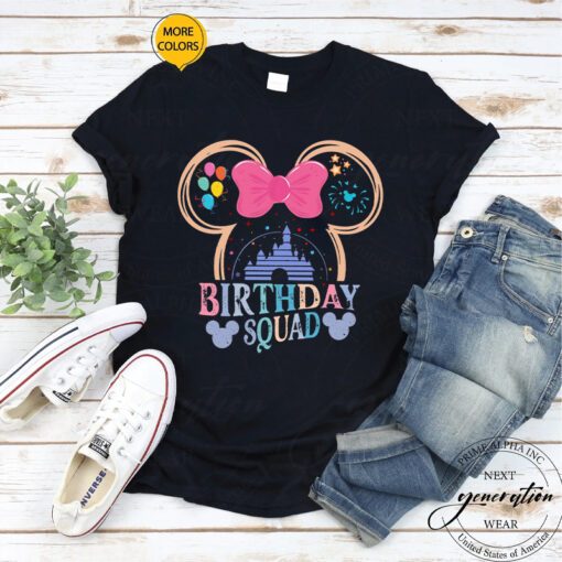 Disney Birthday Squad T-Shirt Party Group Birthday Crew Tee Shirt