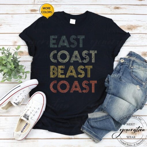 East Coast T Shirt Beast Coast Vintage Retro Design Tee Shirt