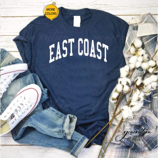 East Coast T Shirt Hip Hop Rap Eastern Seaboard Trendy TeeShirt