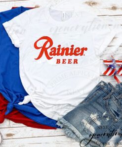 Rainier Beer T-Shirt Classic Logo Trendy Drinnking TShirt