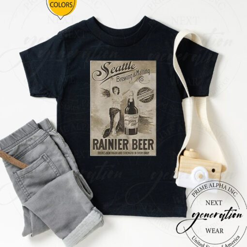 Rainier Beer T-Shirt Seattle Brewing And Malting Vigor TShirts