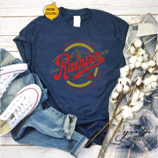 Rainier Beer T-Shirt Since 1878 Upper Left USA Northwest TShirt