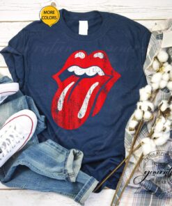 Rolling Stoned T-Shirt Official Distressed Tongue Vintage TShirt