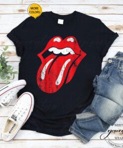 Rolling Stoned T-Shirt Official Distressed Tongue Vintage TShirts