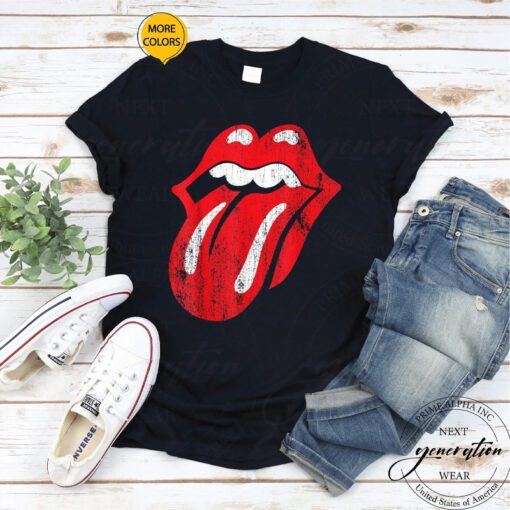 Rolling Stoned T-Shirt Official Distressed Tongue Vintage TShirts