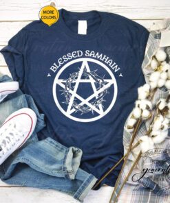 Samhain T-Shirt Blessed Samhain Halloween Celtic Pagan Wicca TShirt