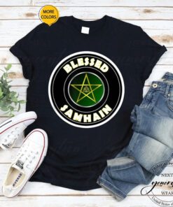 Samhain T-Shirt Blessed Samhain Pagan Halloween Cool Tee Shirt