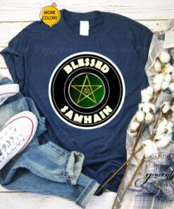 Samhain T-Shirt Blessed Samhain Pagan Halloween Cool Tee Shirts