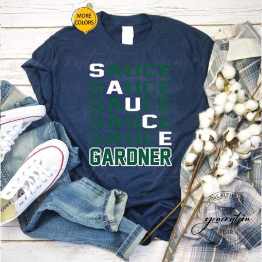 Sauce Gardner T-Shirt Jets Sauce Text Football Sports TeeShirt