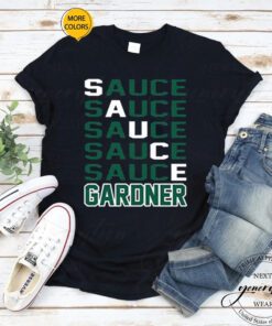 Sauce Gardner T-Shirt Jets Sauce Text Football Sports TeeShirts