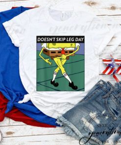 SpongeBob Meme T-Shirt Doesn’t Skip Leg Day Funny TeeShirt