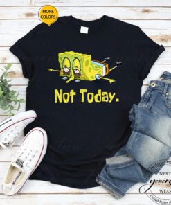 SpongeBob Meme T-Shirt Tired Spongebob Nope Not Today Lazy Shirt