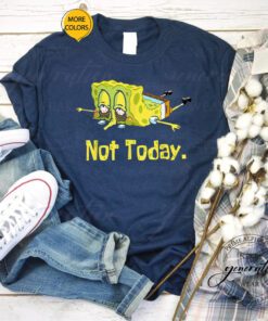 SpongeBob Meme T-Shirt Tired Spongebob Nope Not Today Lazy Shirts