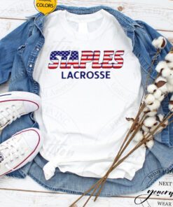 Staples lacrosse USA flag shirt