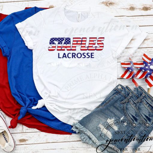 Staples lacrosse USA flag shirts