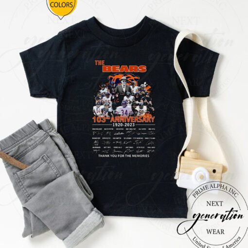 The Chicago Bears 103rd Anniversary 1920-2023 Thank You For The Memories Signatures tshirts