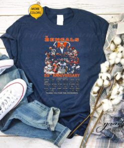 The Cincinnati Bengals 55th Anniversary 1968-2023 Thank You For The Memories Signatures tshirt