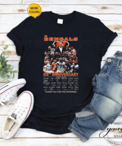 The Cincinnati Bengals 55th Anniversary 1968-2023 Thank You For The Memories Signatures tshirts