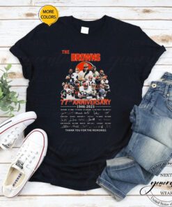 The Cleveland Browns 77th Anniversary 1946-2023 Thank You For The Memories Signatures shirt