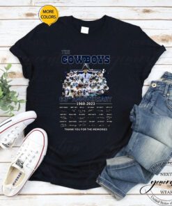 The Dallas Cowboys 63rd Anniversary 1960-2023 Thank You For The Memories Signatures tshirts